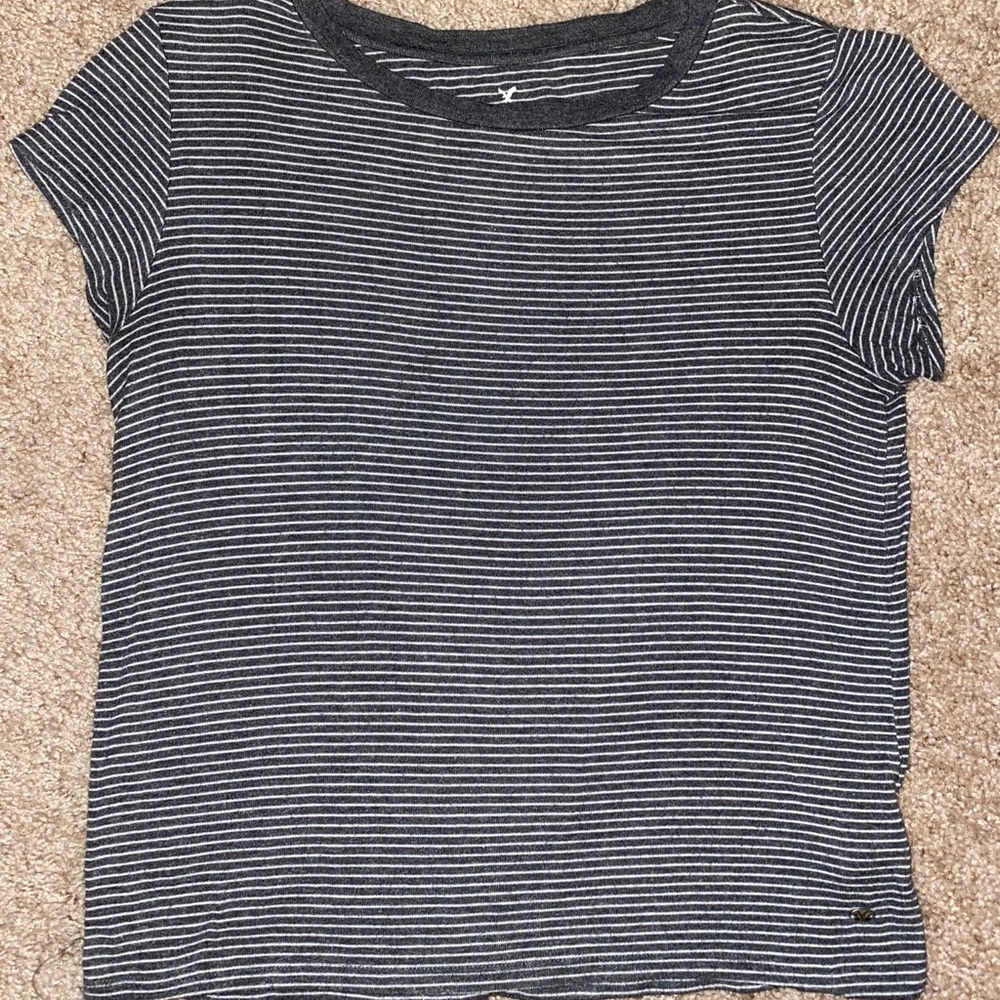 American Eagle Striped Cropped T-Shirt